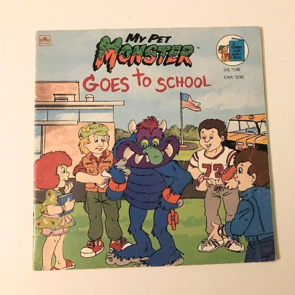 Vintage 1986  My Pet Monster Goes To School Golden Book